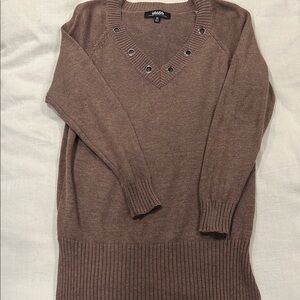 Brown V-Neck Women's Sweater
